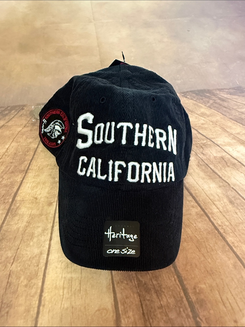 NWT Heritage Black Corduroy USC “Southern California" Cap OSFA